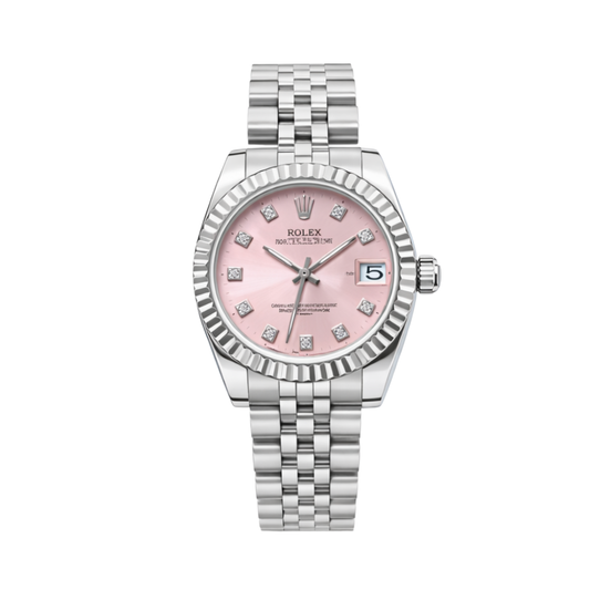 Rolex Watch | Datejust Pink Dial Fluted Bezel & Jubilee