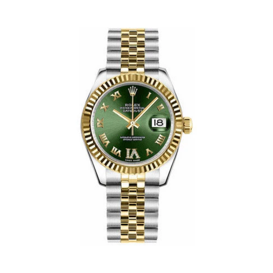 Rolex Watch | Datejust Green Dial Yellow