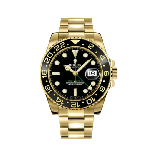 Rolex Watch | GMT-Master II Black Dial Yellow Gold