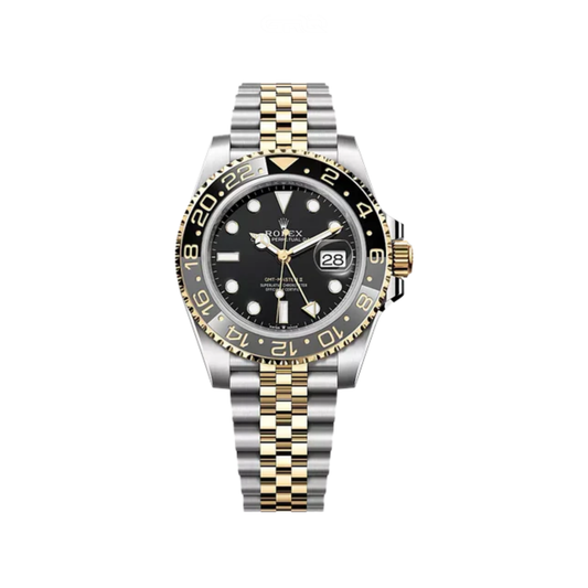 Rolex Watch | GMT-Master II Black Dial Yellow Silver Steel