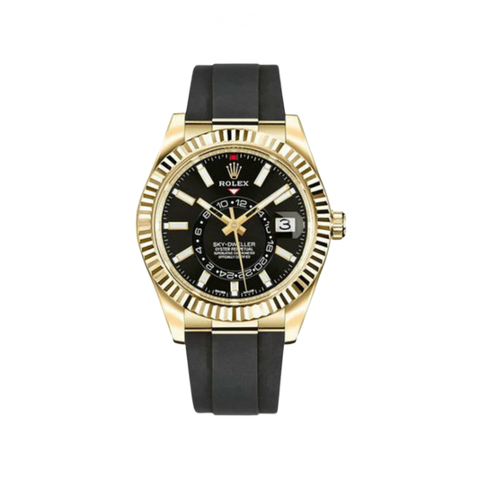 Rolex Watch | Sky Dweller Black Dial Yellow Bezel