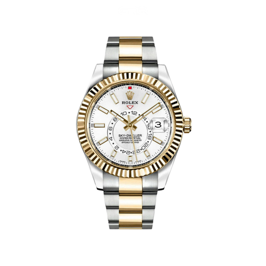 Rolex Watch | Sky Dweller White Dial Yellow Silver