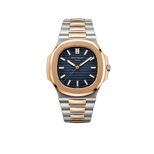Patek Philippe Nautilus 5711 Blue Dial Two Tone Silver Rose Gold Watch - image 1