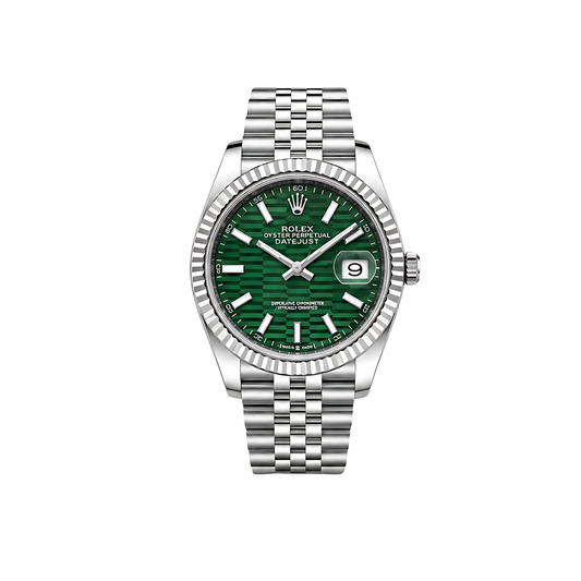 Rolex Datejust Mint Green Waffle Dial Silver Watch - image 1