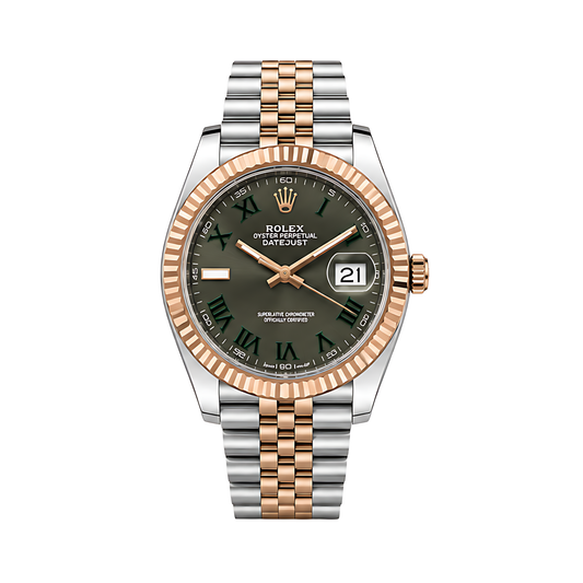 Rolex Datejust Wimbledon Dial Two Tone Rose Gold Watch - image 1
