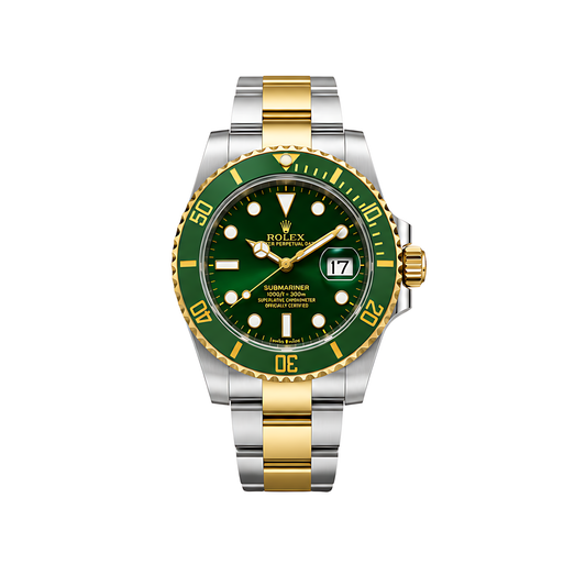 Rolex Submariner Date Green Dial GreenGold Bezel Gold Silver Watch - image 1