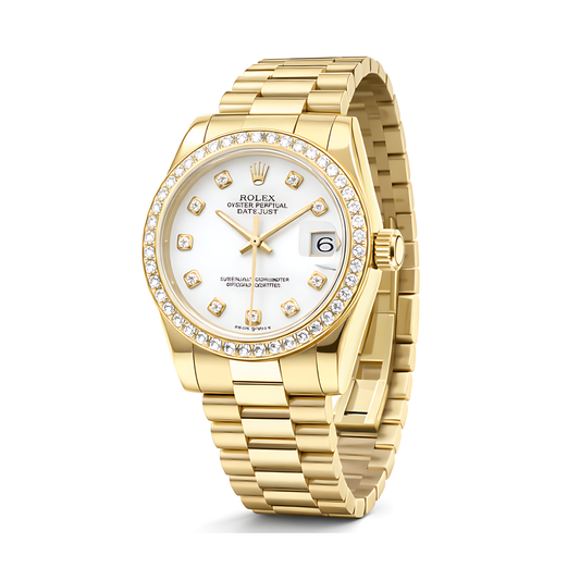 Rolex Watch | Royal Oak Yellow Gold White Diamond Dial