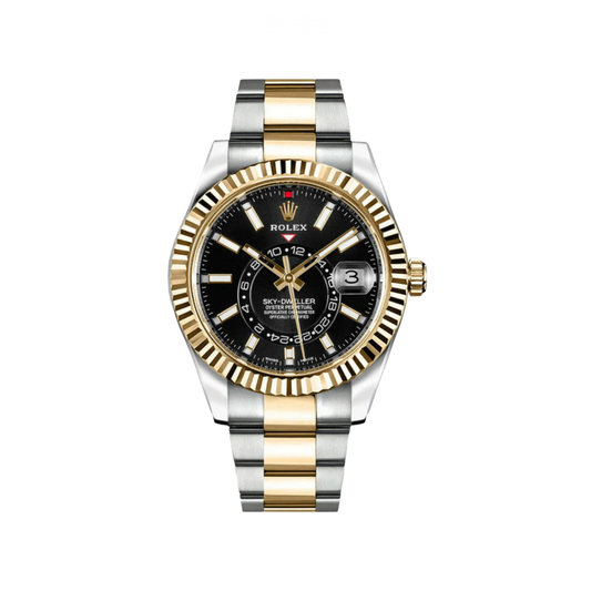 Rolex Watch | Sky Dweller Black Dial Gold Silver