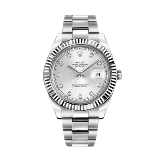 Rolex Watch | Datejust 41 Silver Diamond Dial