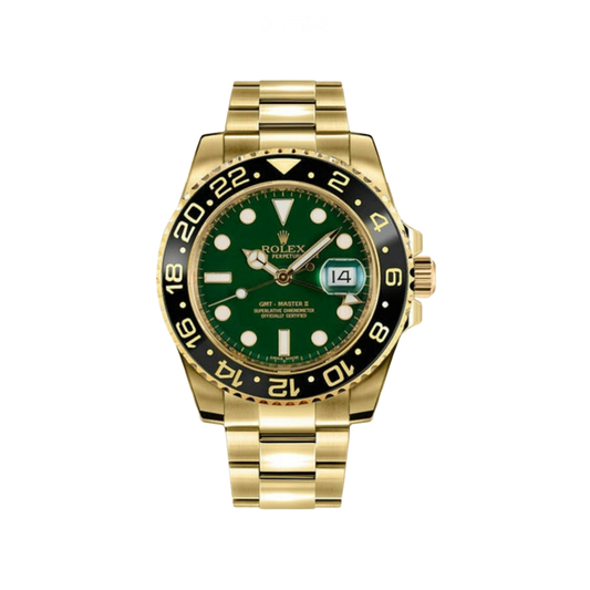 Rolex Watch | GMT-Master II Green Dial Yellow Gold Steel