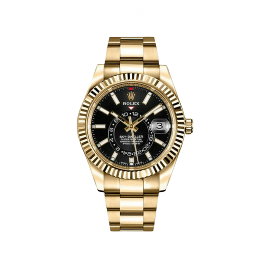 Rolex Watch | Sky Dweller Black Dial Yellow Steel