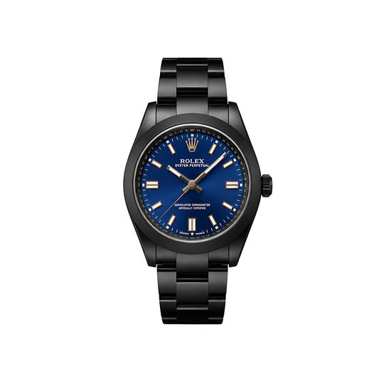 Rolex Oyster Perpetual Blue Dial Matte Black Watch - image 1