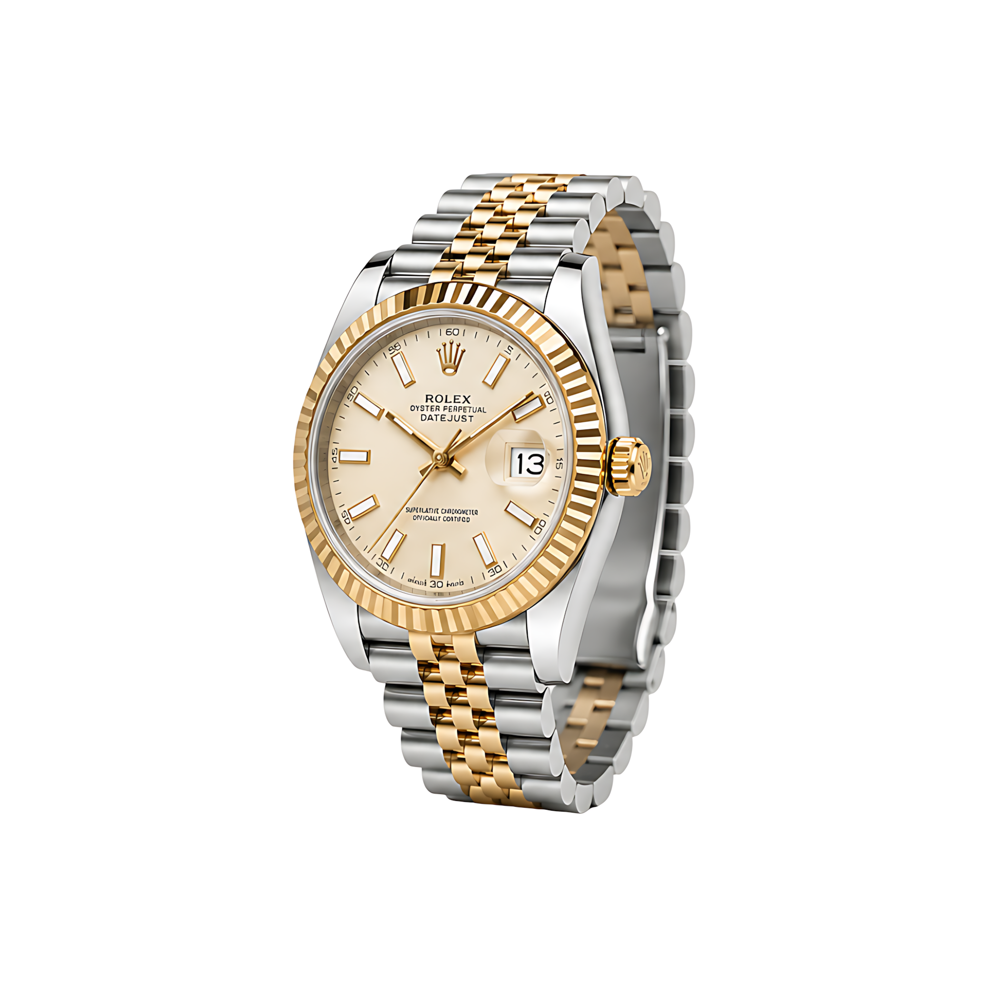 Rolex Datejust Champagne Dial Two Tone Silver Gold Watch - image 2