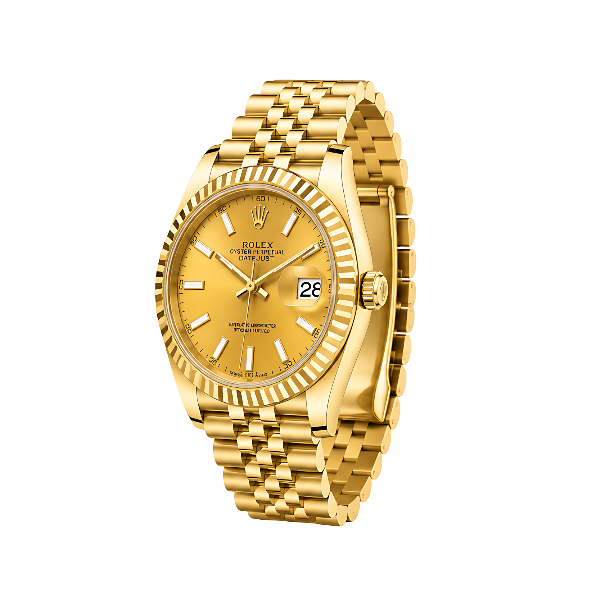 Rolex Datejust Mint Gold Waffle Dial Gold Watch - image 3