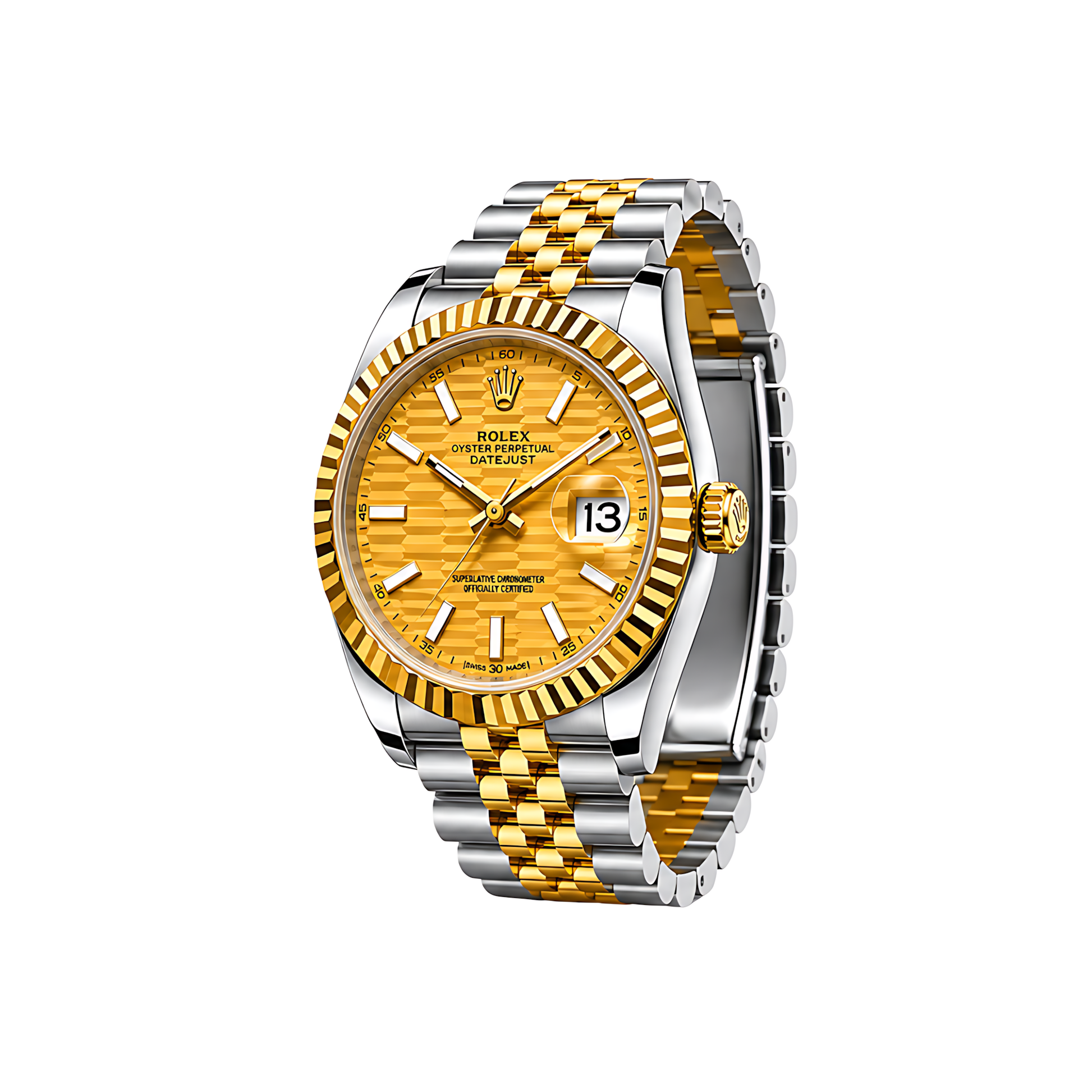 Rolex Datejust Mint Gold White Dial Silver Gold Watch - image 3
