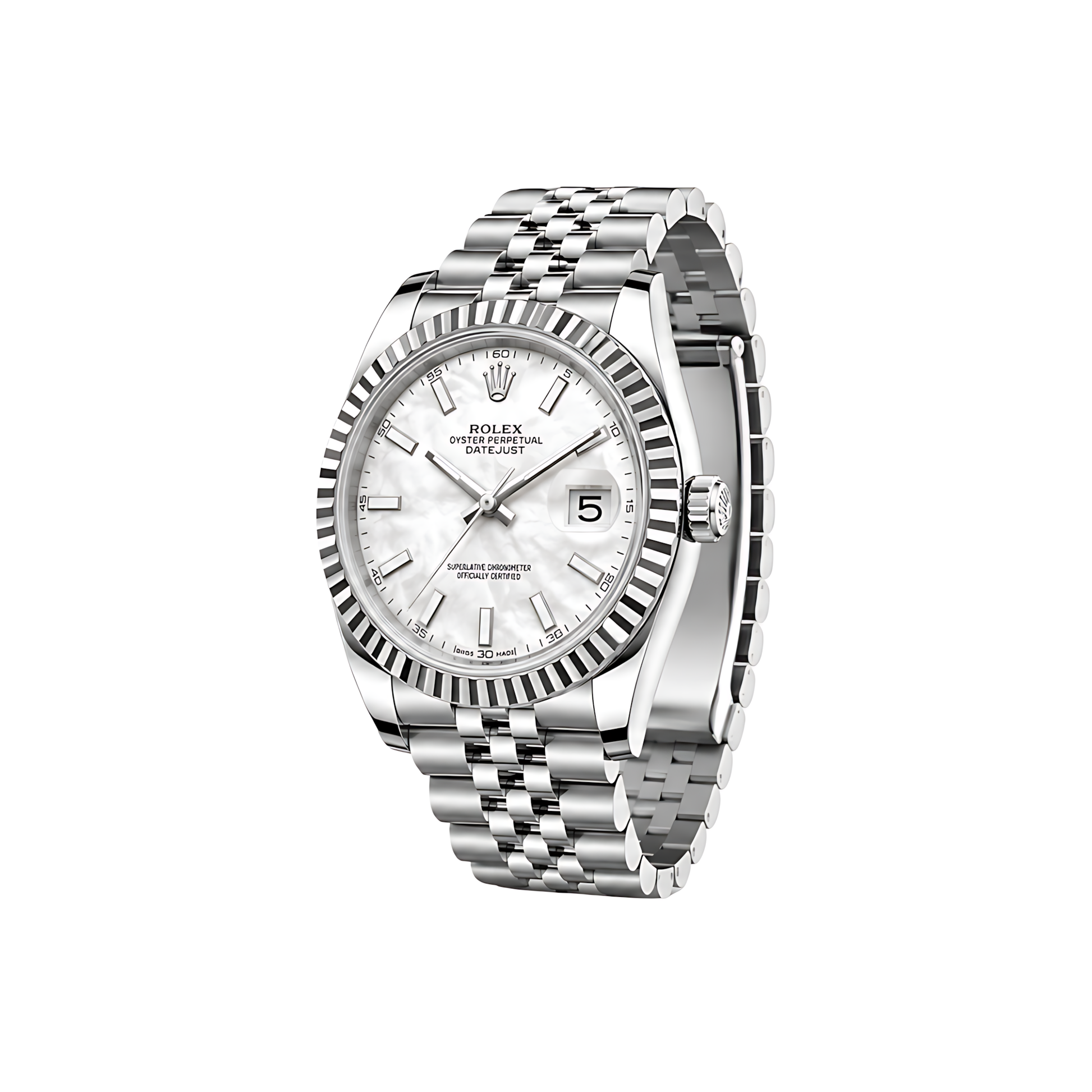Rolex Datejust Mint White Dial Silver Watch - image 3