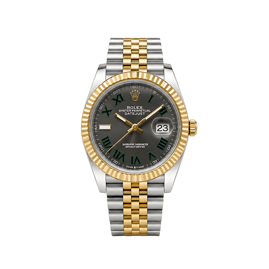 Rolex Datejust Wimbledon Dial Two Tone Silver Gold Watch - image 1