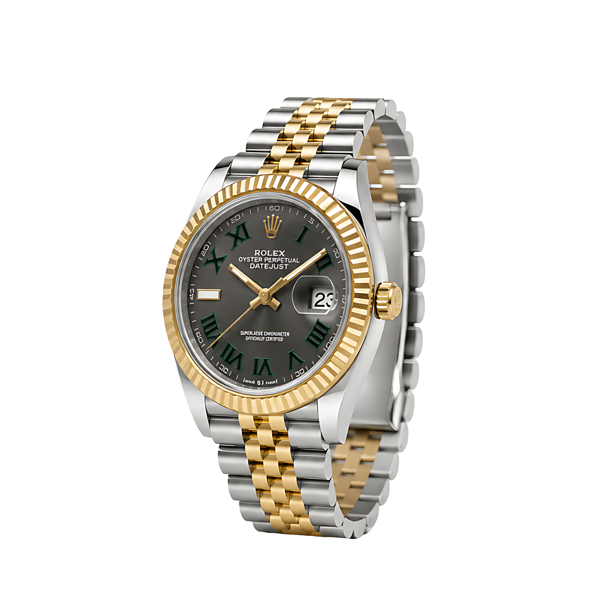 Rolex Datejust Wimbledon Dial Two Tone Silver Gold Watch - image 3