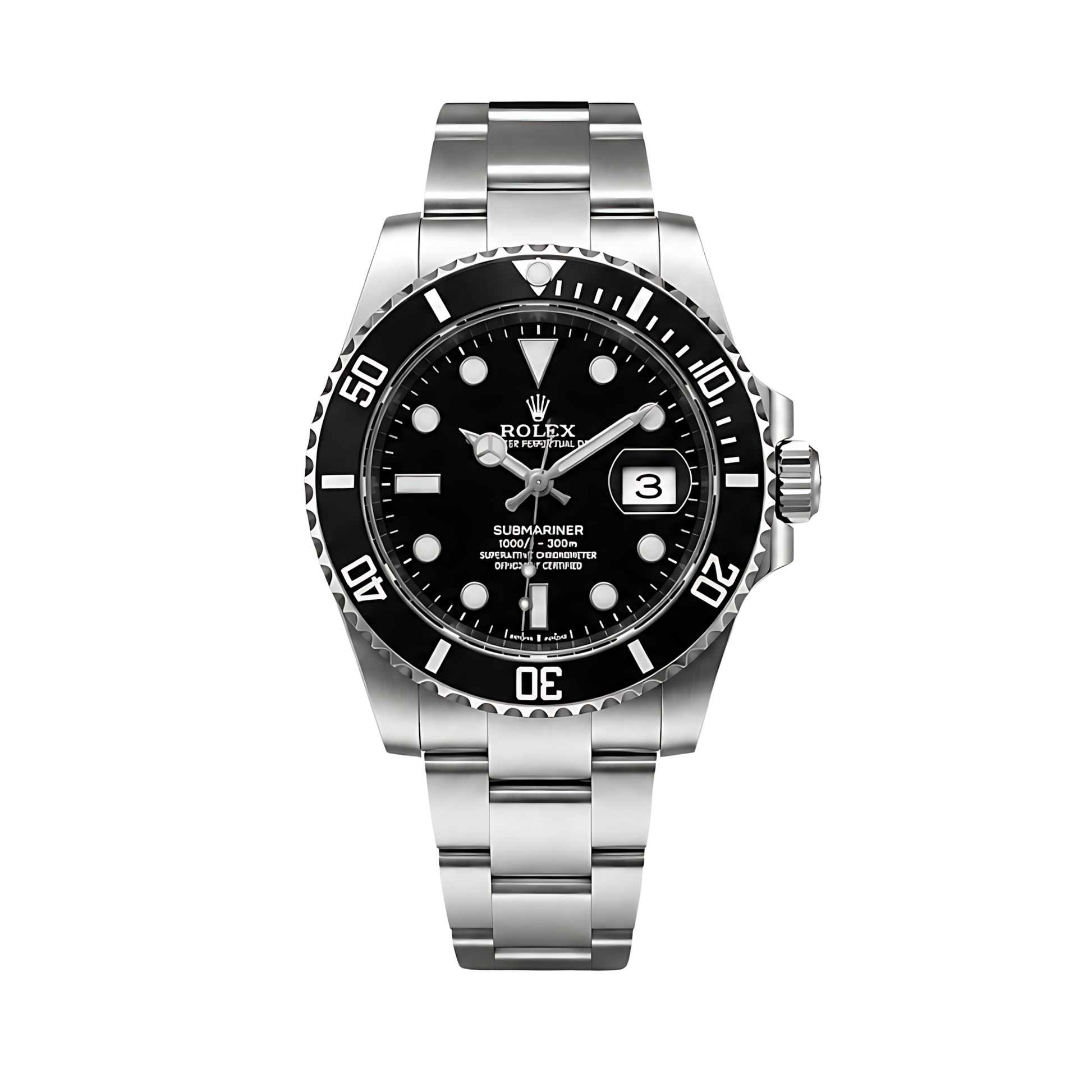 Rolex Submariner Date Black Dial Silver Watch - image 1
