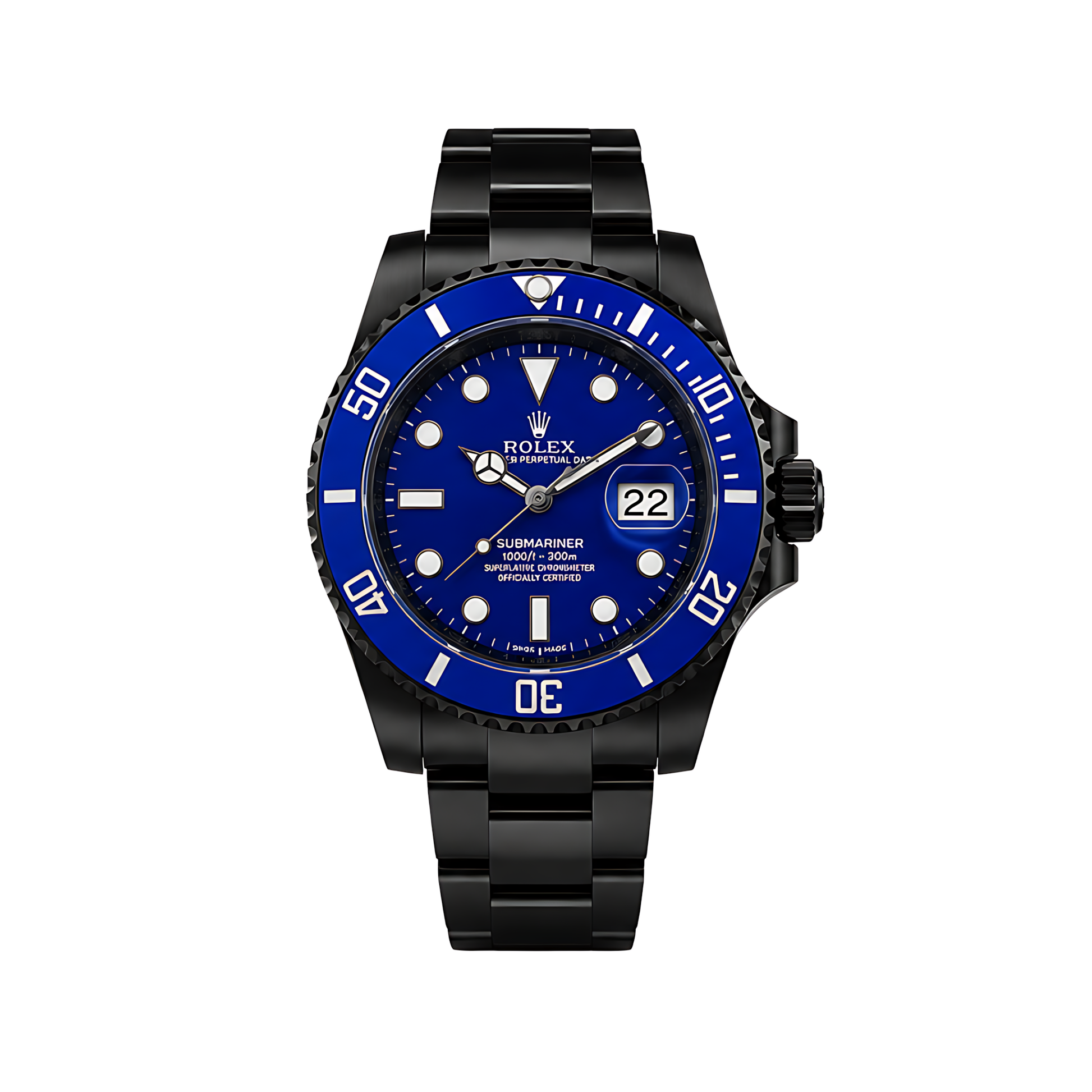 Rolex Submariner Date Blue Dial Blue Bezel Black Watch - image 1