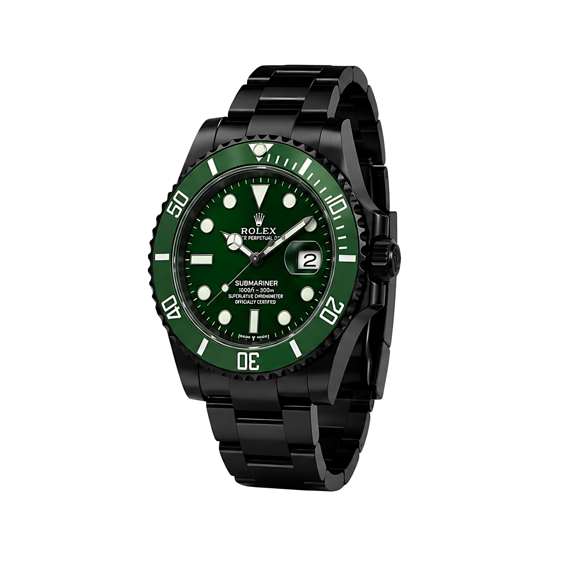 Rolex Submariner Date Green Dial Green Bezel Black Watch - image 2
