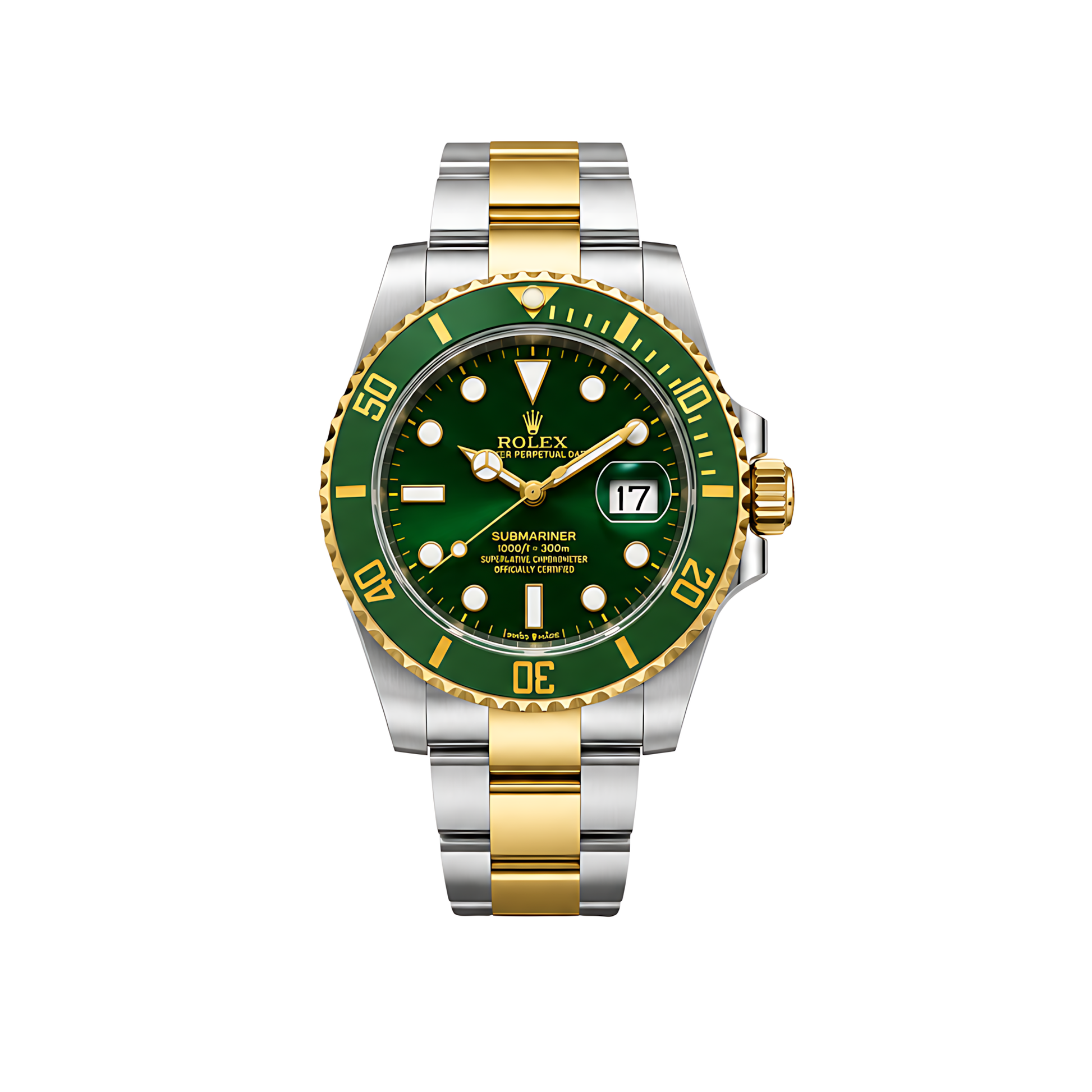 Rolex Submariner Date Green Dial GreenGold Bezel Gold Silver Watch - image 1
