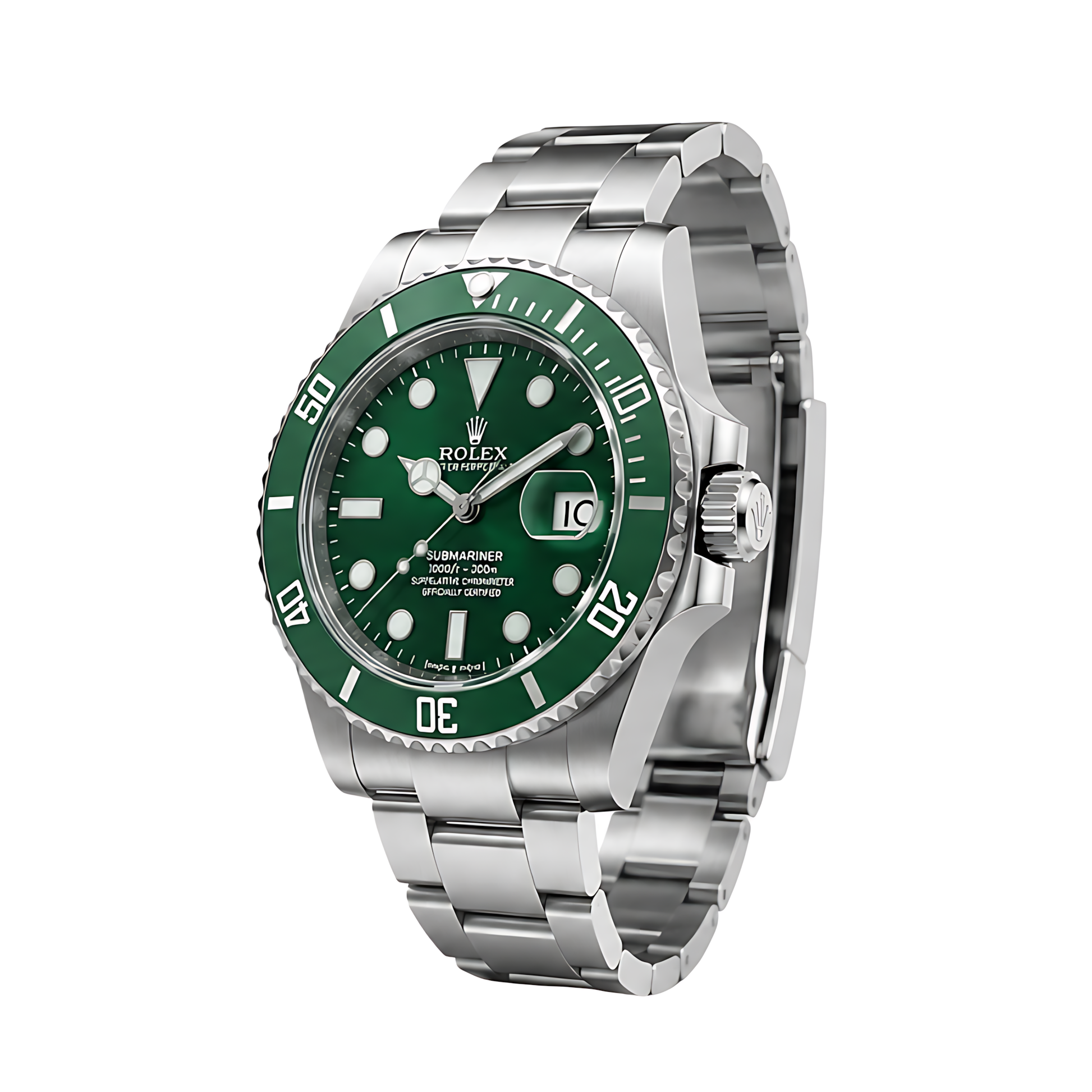 Rolex Submariner Date Green Dial Silver Watch - image 3