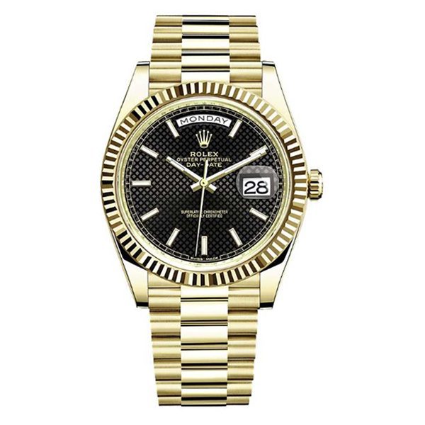 Rolex | Day-Date Diagonal Motif Stick Dial - Free & Fast UAE Shipping