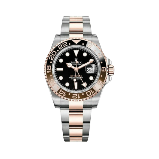 Rolex Watch | GMT-Master II Black Dial Rose Gold Silver