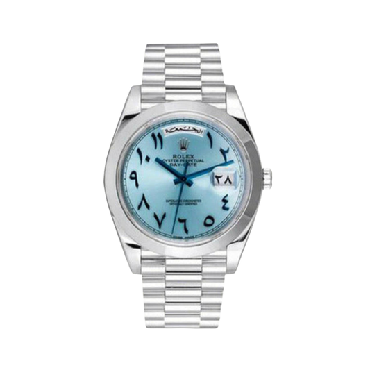 Rolex Watch | Day-Date Blue Dial Silver Steel