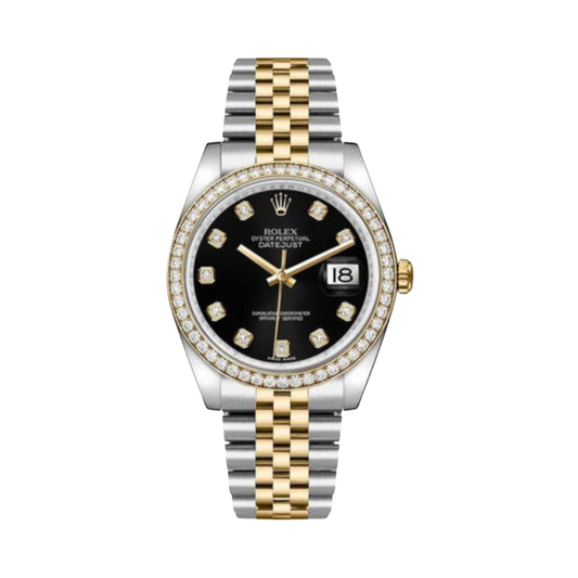 Rolex Watch | Datejust Black Dial Diamond Silver Steel