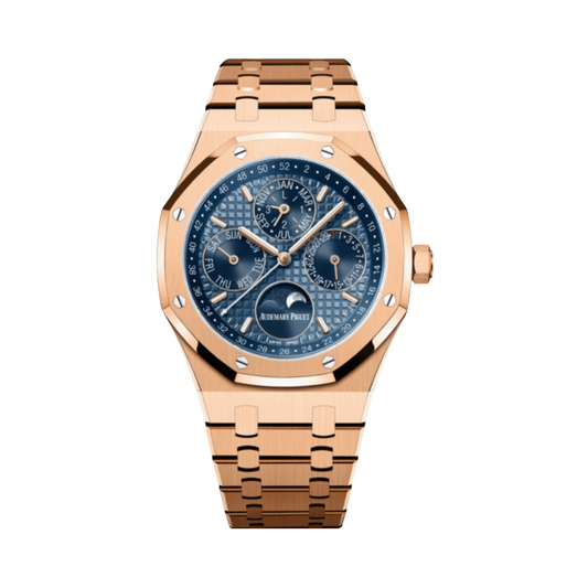 Audemars Piguet Watch | Royal Oak Perpetual Calendar Pink Gold Blue Dial