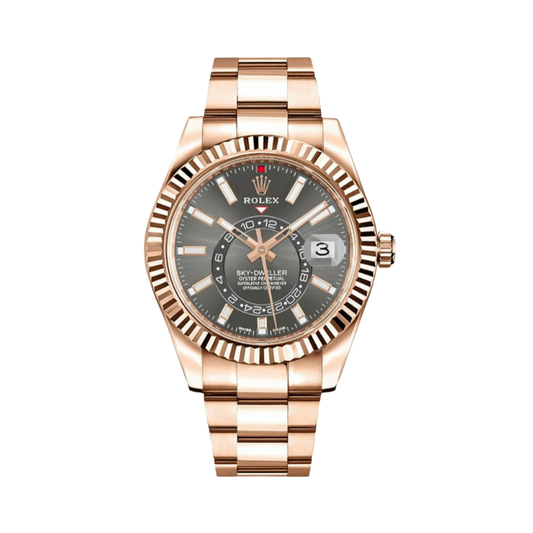 Rolex Watch | Sky Dweller Grey Dial Rose Gold