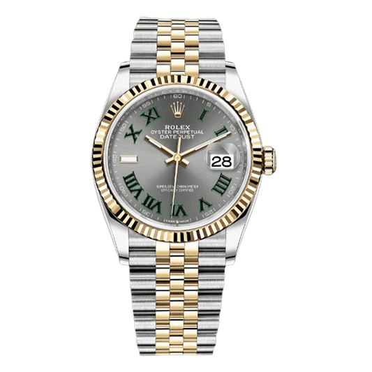 Rolex | Datejust Grey Green Roman Dial - Free & Fast UAE Shipping